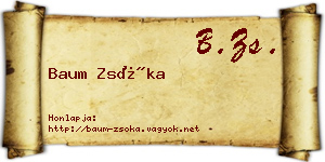 Baum Zsóka névjegykártya